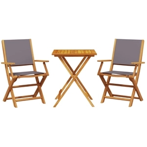vidaXL Ensemble de bistro 3 pcs anthracite tissu et bois massif pas cher