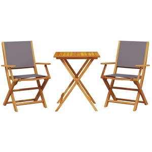vidaXL Ensemble de bistro 3 pcs anthracite tissu et bois massif pas cher