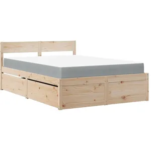vidaXL Lit avec tiroirs et matelas 120x200 cm bois massif de pin