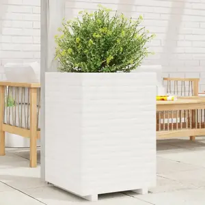 vidaXL Jardinière blanc 50x50x72 cm bois de pin massif pas cher