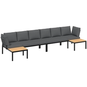 vidaXL Salon de jardin 4 pcs avec coussins noir aluminium pas cher