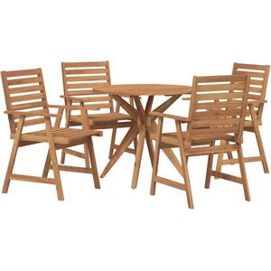 vidaXL Ensemble à manger de jardin 5 pcs Bois d'acacia solide pas cher