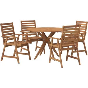 vidaXL Ensemble à manger de jardin 5 pcs Bois d'acacia solide pas cher