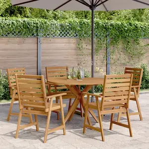 vidaXL Ensemble à manger de jardin 6 pcs Bois d'acacia solide pas cher