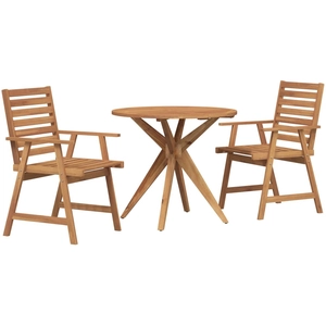 vidaXL Ensemble à manger de jardin 3 pcs Bois d'acacia solide pas cher
