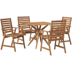 vidaXL Ensemble à manger de jardin 5 pcs Bois d'acacia solide pas cher