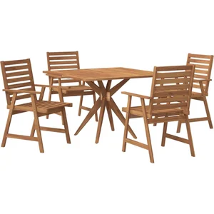 vidaXL Ensemble à manger de jardin 5 pcs Bois d'acacia solide pas cher