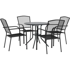 vidaXL Ensemble de chaises de jardin empilables 5 pcs anthracite pas cher