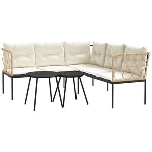 vidaXL Ensemble de canapés de jardin et coussins noir acier textilène pas cher