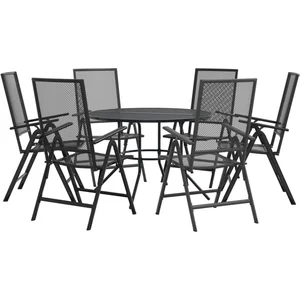 vidaXL Ensemble de chaises de jardin inclinables 7 pcs anthracite pas cher