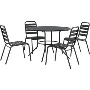 vidaXL Ensemble de chaises de jardin empilables 5 pcs anthracite pas cher