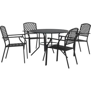 vidaXL Ensemble de chaises de jardin empilables 5 pcs anthracite pas cher