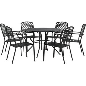 vidaXL Ensemble de chaises de jardin empilables 7 pcs anthracite pas cher