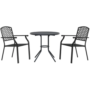 vidaXL Ensemble de chaises de jardin empilables 3 pcs anthracite pas cher