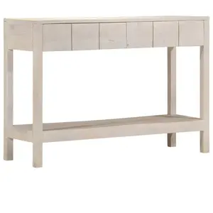Comparateur de prix : vidaXL Table console blanc 110x35x75 cm bois de manguier solide