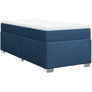 vidaXL Sommier à lattes de lit avec matelas Bleu 90x200 cm Tissu pas cher