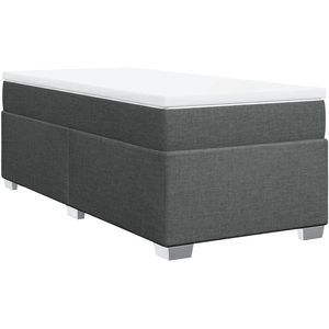 vidaXL Sommier à lattes de lit avec matelas Gris foncé 90x200 cm Tissu pas cher
