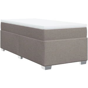 vidaXL Sommier à lattes de lit avec matelas Taupe 90x190 cm Tissu pas cher