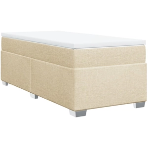 vidaXL Sommier à lattes de lit avec matelas Crème 80x200 cm Tissu pas cher
