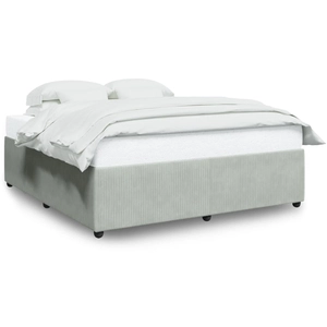 vidaXL Vidaxl Cadre De Lit Sans Matelas Gris Clair 200x200 Cm Velours pas cher