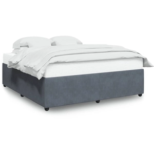 vidaXL Vidaxl Cadre De Lit Sans Matelas Gris Foncé 200x200 Cm Velours pas cher