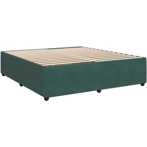 vidaXL Vidaxl Cadre De Lit Sans Matelas Vert Foncé 200x200 Cm Velours pas cher