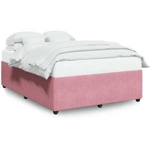 vidaXL Vidaxl Cadre De Lit Sans Matelas Rose 200x200 Cm Velours pas cher
