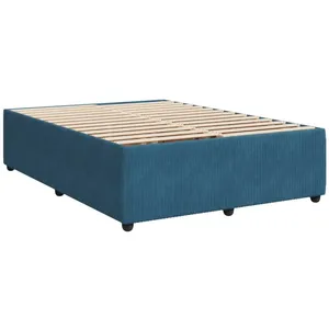 vidaXL Cadre de lit bleu 140x200 cm velours pas cher