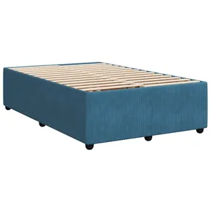vidaXL Vidaxl Cadre De Lit Sans Matelas Bleu 120x200 Cm Velours pas cher