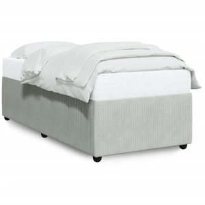 vidaXL Cadre de lit Gris clair 90x200 cm Velours pas cher