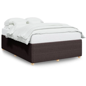 vidaXL Vidaxl Cadre De Lit Sans Matelas Marron Foncé 140x190 Cm Tissu pas cher