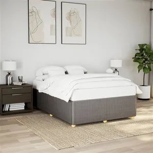 vidaXL Vidaxl Cadre De Lit Sans Matelas Taupe 140x190 Cm Tissu pas cher