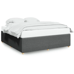 vidaXL Vidaxl Cadre De Lit Sans Matelas Gris Foncé 200x200 Cm Tissu pas cher
