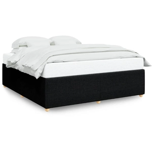 vidaXL Vidaxl Cadre De Lit Sans Matelas Noir 200x200 Cm Tissu pas cher
