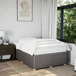 vidaXL Vidaxl Cadre De Lit Sans Matelas Taupe 120x200 Cm Tissu pas cher