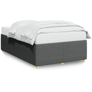 Cadre de lit sans matelas gris foncé 140x190 cm tissu Vidaxl Gris foncé pas cher