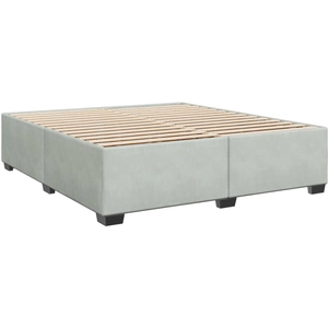 vidaXL Vidaxl Cadre De Lit Sans Matelas Gris Clair 200x200 Cm Velours pas cher