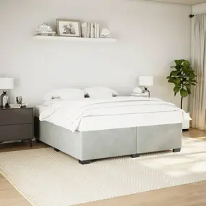 vidaXL Cadre de lit Gris clair 180x200 cm Velours pas cher