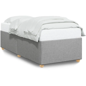 vidaXL Cadre de lit Gris clair 90x190 cm Tissu pas cher