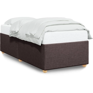vidaXL Cadre de lit Marron foncé 90x190 cm Tissu pas cher