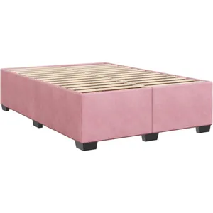 vidaXL Cadre de lit sans matelas rose 140x190 cm velours 3284636 pas cher