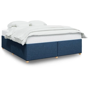 vidaXL Cadre de lit sans matelas bleu 180x200 cm tissu pas cher