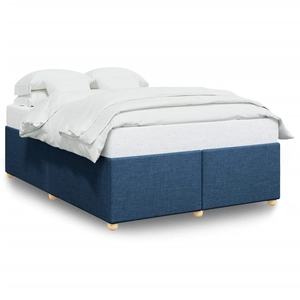 vidaXL Cadre de lit sans matelas bleu 140x200 cm tissu pas cher
