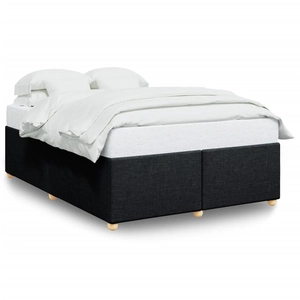 vidaXL Cadre de lit sans matelas noir 140x200 cm tissu pas cher