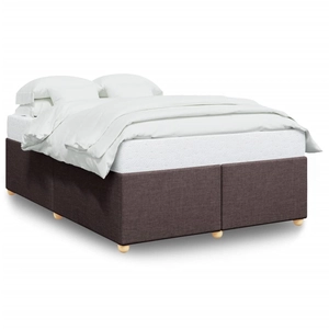 vidaXL Cadre de lit sans matelas marron foncé 160x200 cm tissu pas cher