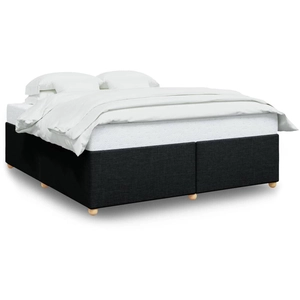 vidaXL Cadre de lit sans matelas noir 200x200 cm tissu pas cher