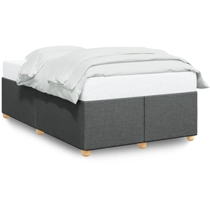 vidaXL Cadre de lit sans matelas gris foncé 140x190 cm tissu pas cher