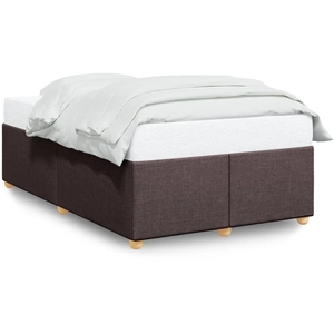 vidaXL Cadre de lit sans matelas marron foncé 140x190 cm tissu pas cher