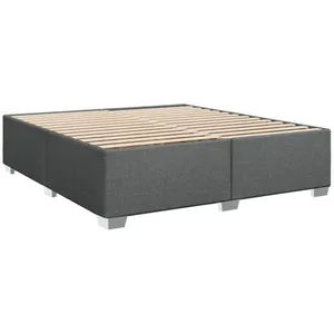 vidaXL Cadre de lit Gris foncé 200 x 200 cm Tissu pas cher