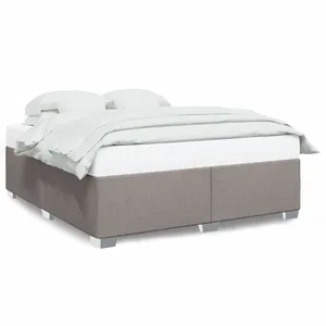 vidaXL Cadre de lit Taupe 200x200 cm Tissu pas cher